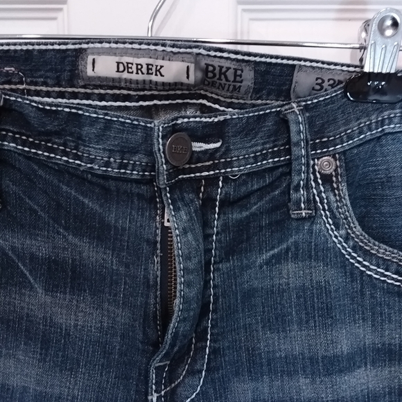 Men's BKE Derick Jeans 33R by Approx. 30 Leg Blue Pre-Owned - Picture 3 of 15